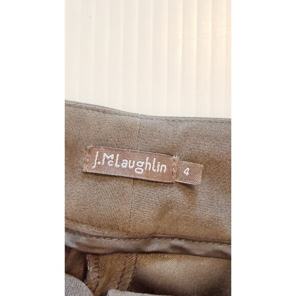 J. McLaughlin Chino Pants Womens 4 Brown Stretch Flat Front Straight Leg Preppy - Picture 5 of 10